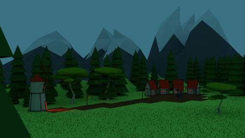 Low Poly village scenery v1 preview image